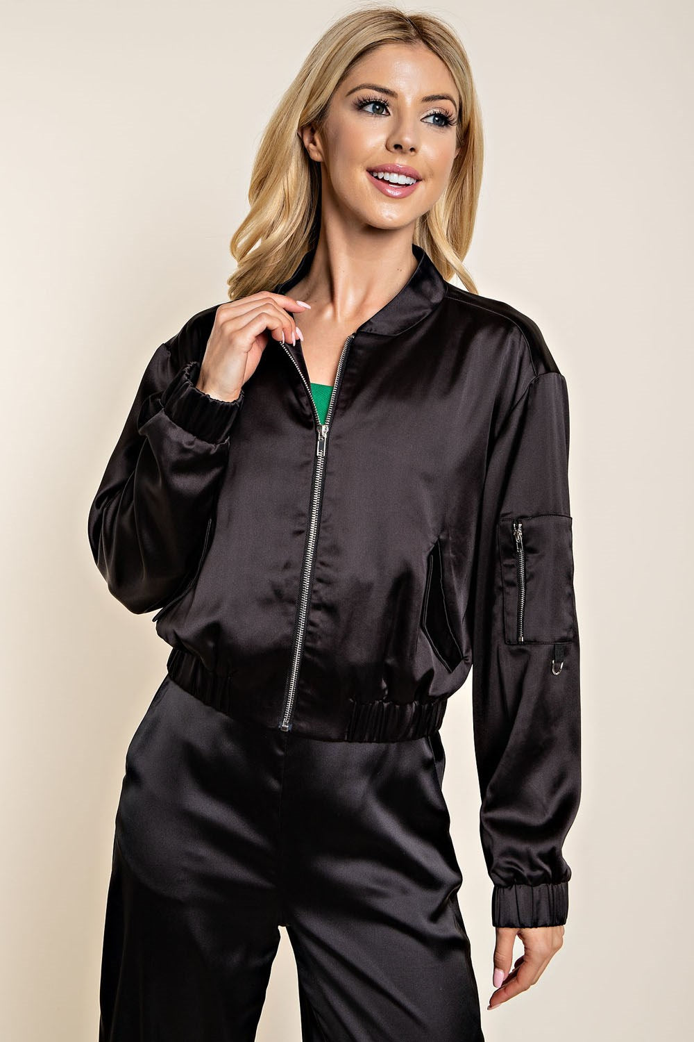 SATIN BOMBER JACKET