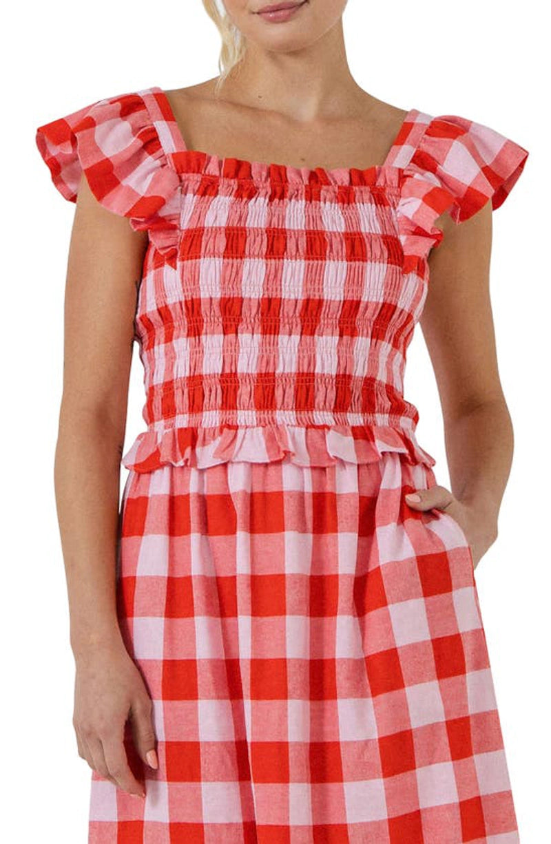 GINGHAM SMOCKED SET