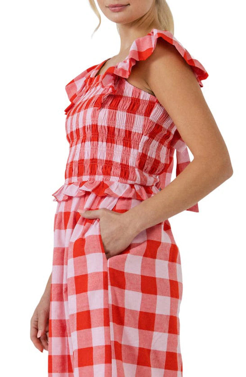GINGHAM SMOCKED SET