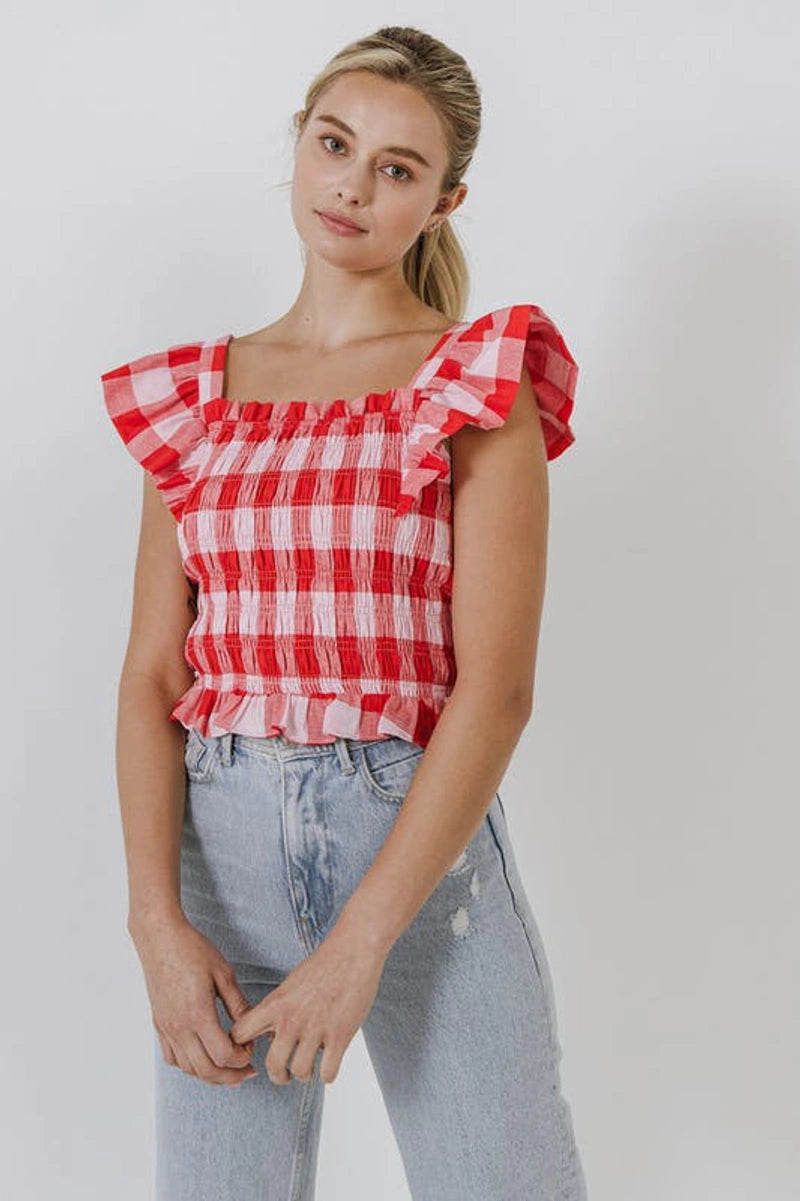 GINGHAM SMOCKED SET