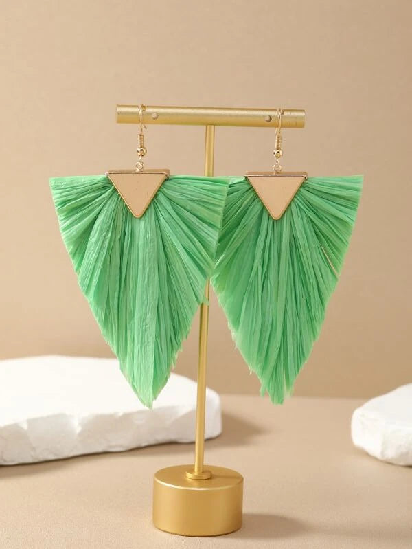 Raffia Triangle Earring