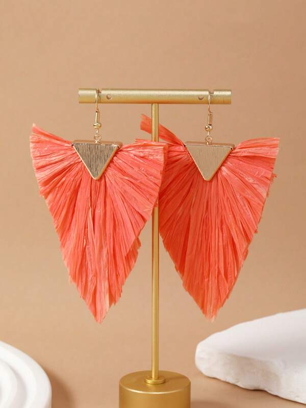 Raffia Triangle Earring