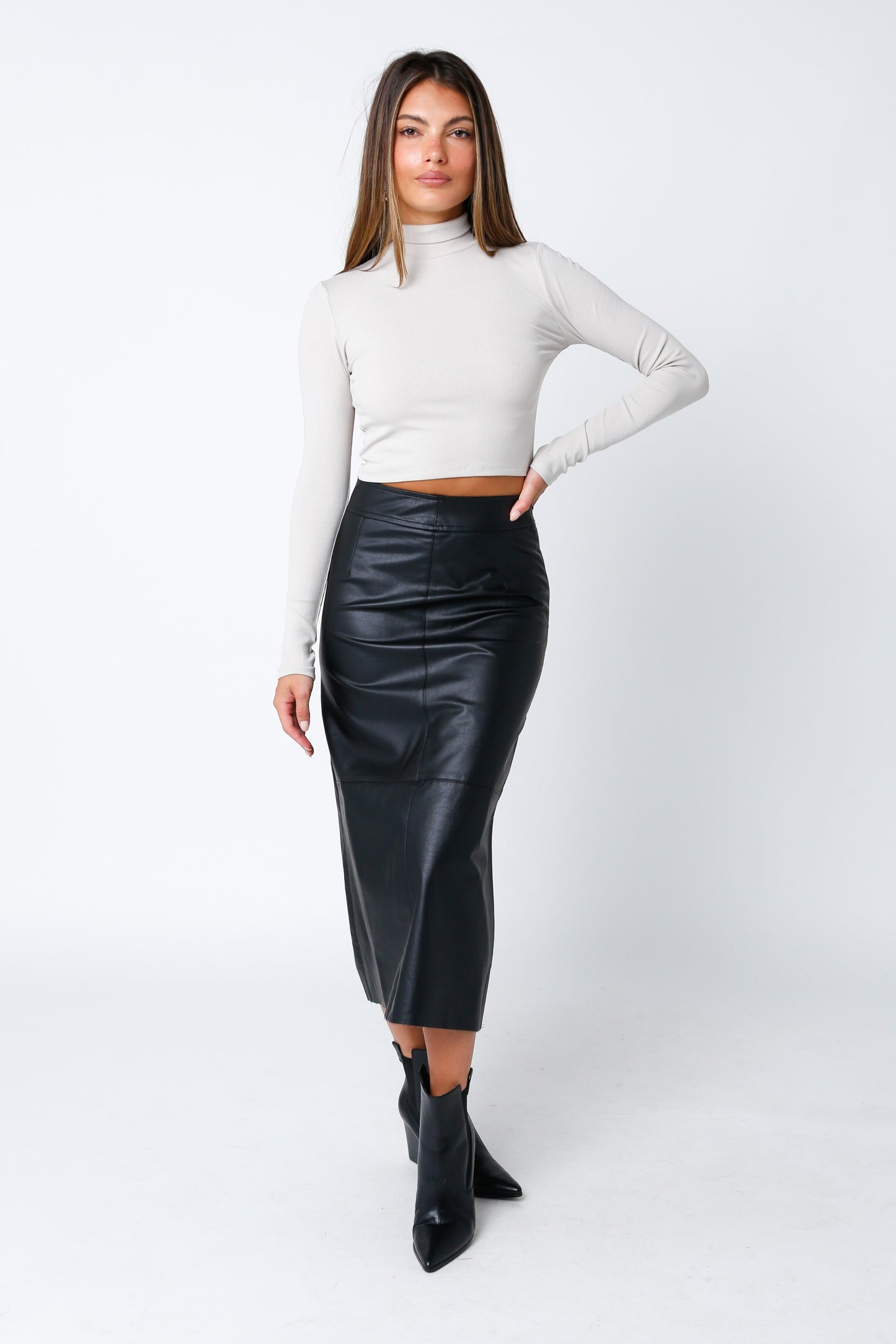 LELE LEATHER SKIRT