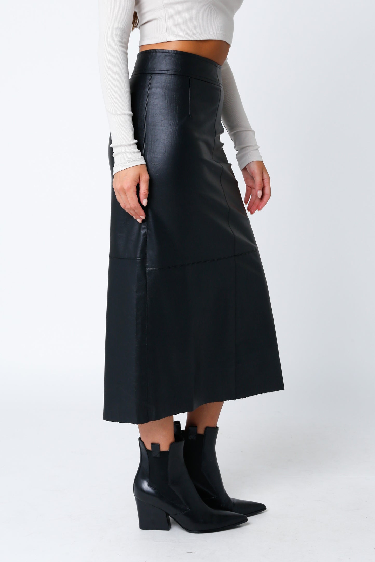 LELE LEATHER SKIRT