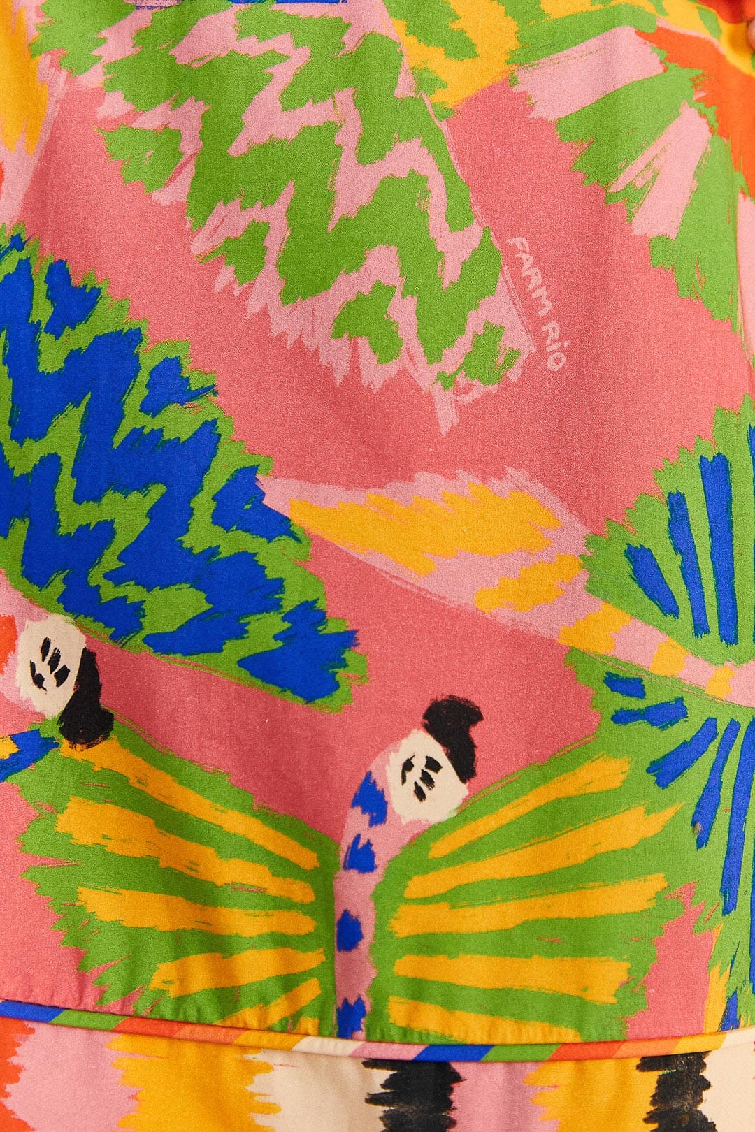 Coral Graphic Macaws Organic Cotton Mini Dress