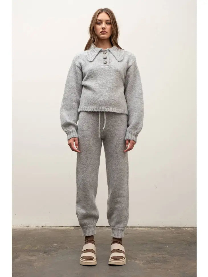 Doll Neck Sweater Set