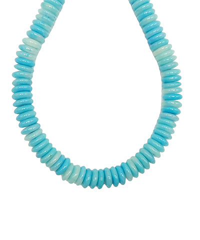 Sara Blue Beaded Disc Necklace