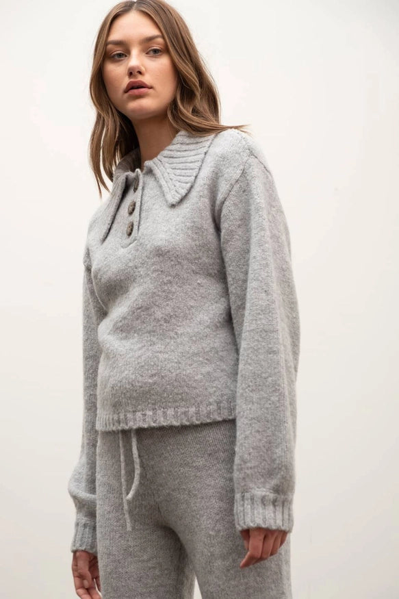 Doll Neck Sweater Set