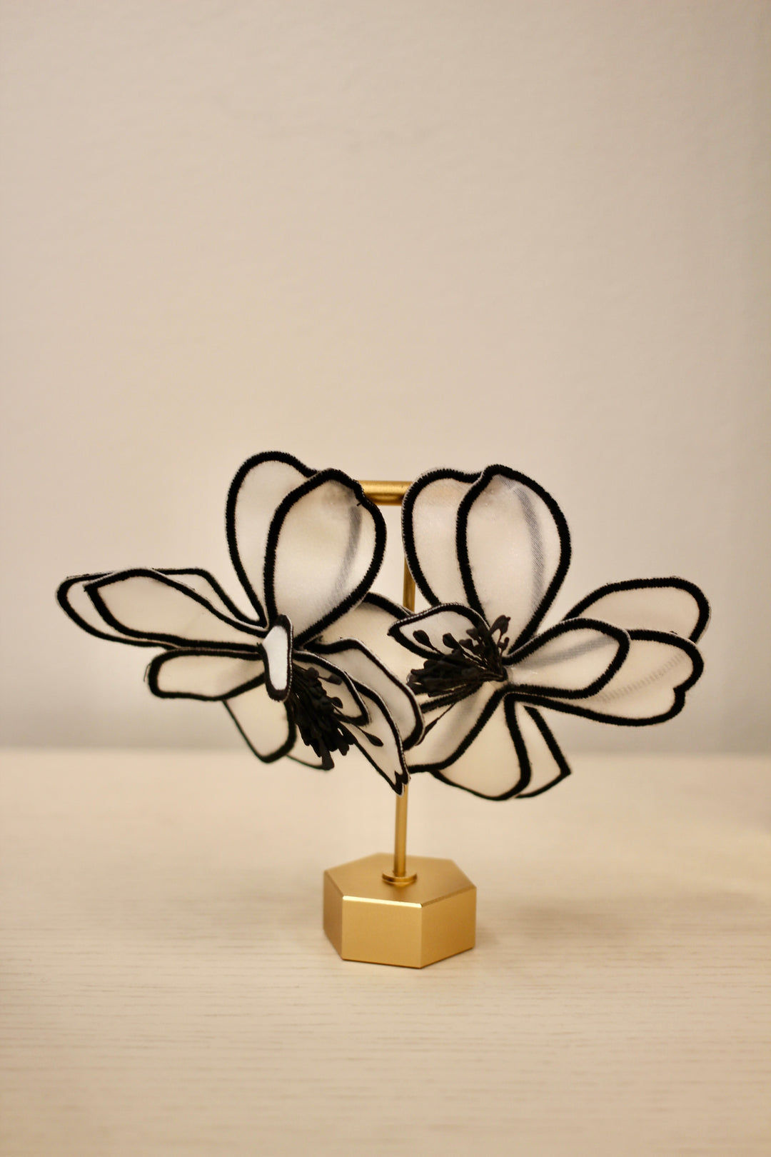 Black & White Flower Earring