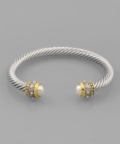 Faceted Stone Cuff Bracelet