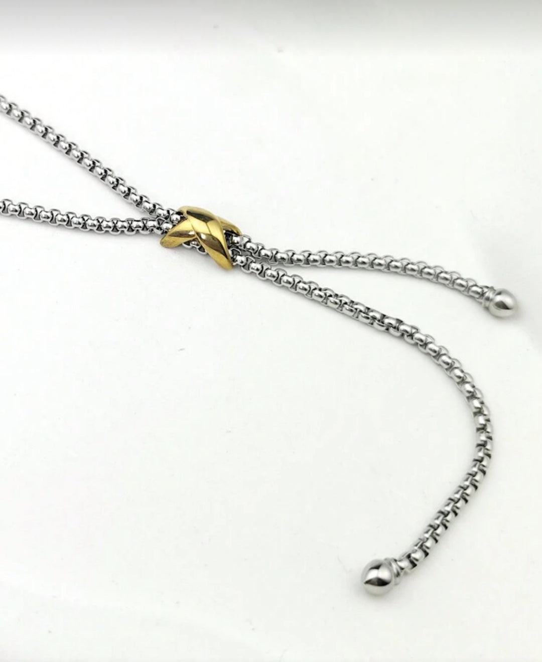 Mixed Metal Y Necklace