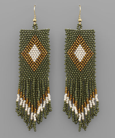 RECTANGLE TASSEL EARRING