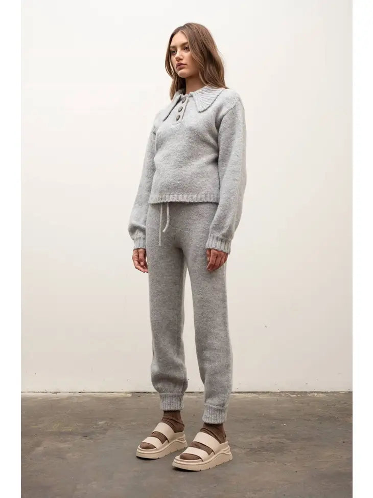 Doll Neck Sweater Set