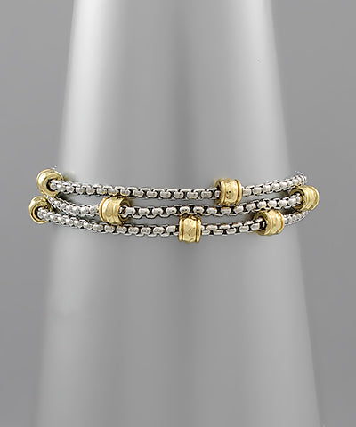 METAL BEAD CHAIN BRACELET