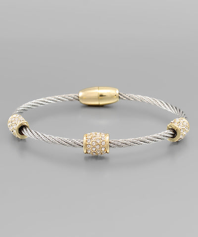 CRYSTAL & CABLE BRACELET
