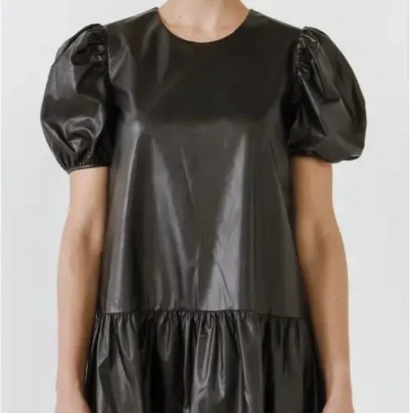 PUFF SLEEVE MINI DRESS