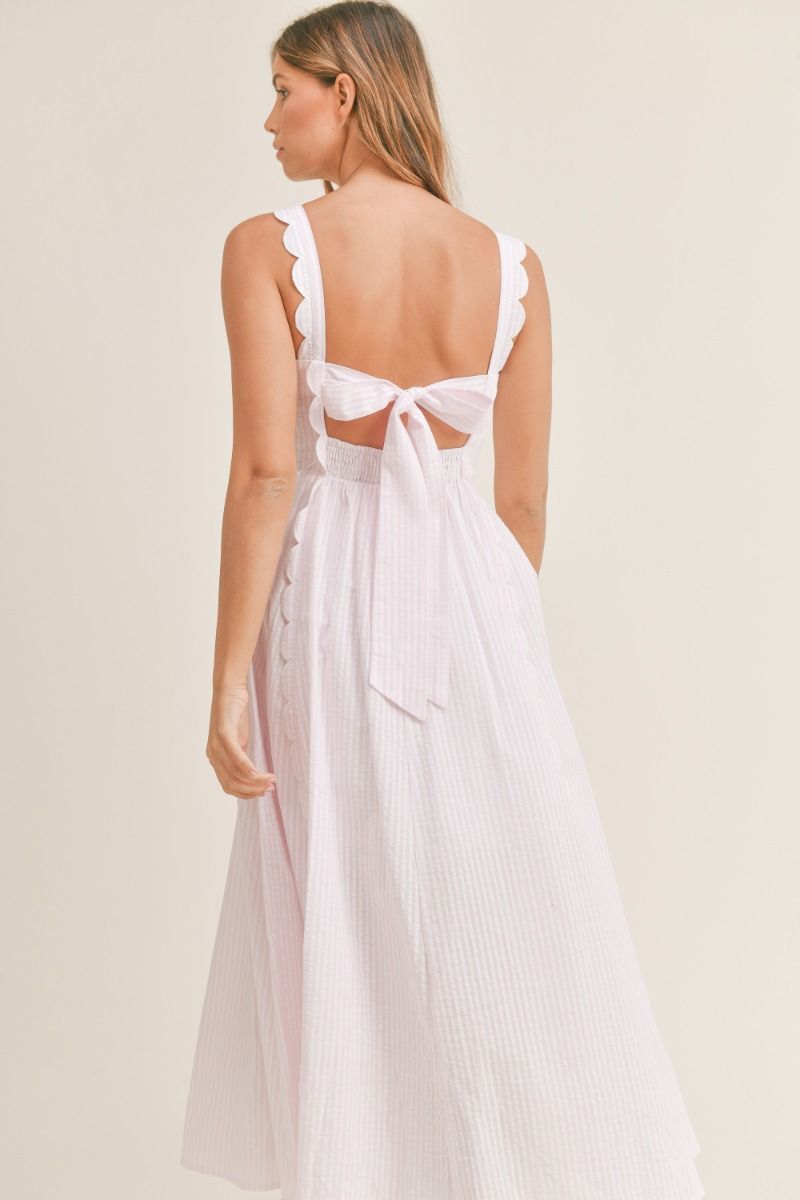 SWEET SCALLOP MIDI DRESS