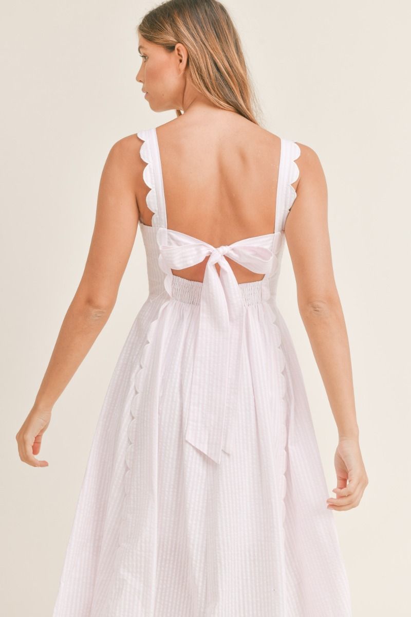 SWEET SCALLOP MIDI DRESS