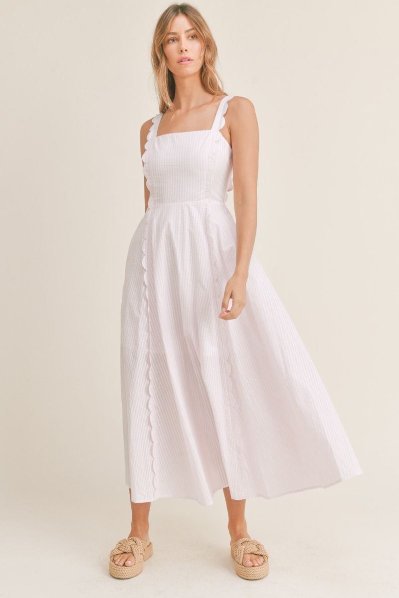 SWEET SCALLOP MIDI DRESS