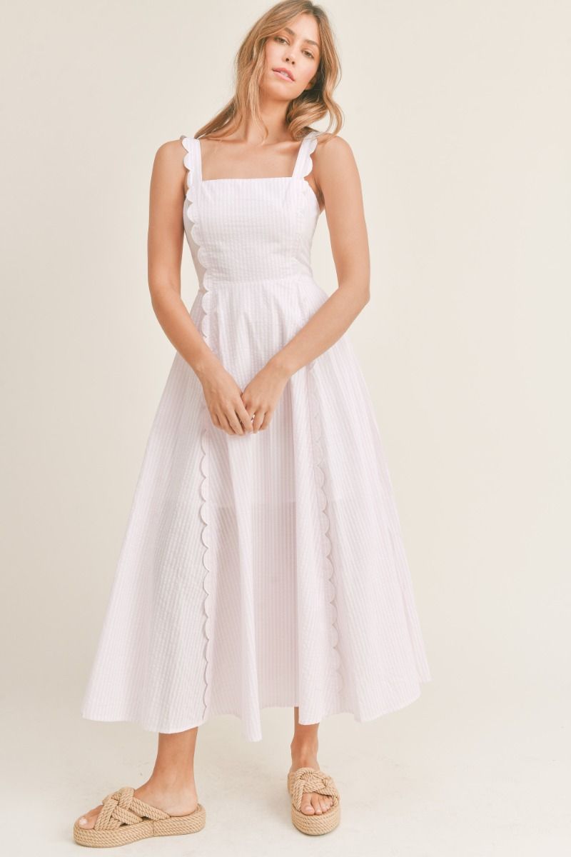 SWEET SCALLOP MIDI DRESS