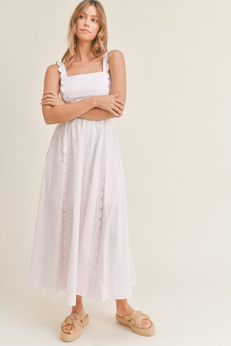 SWEET SCALLOP MIDI DRESS