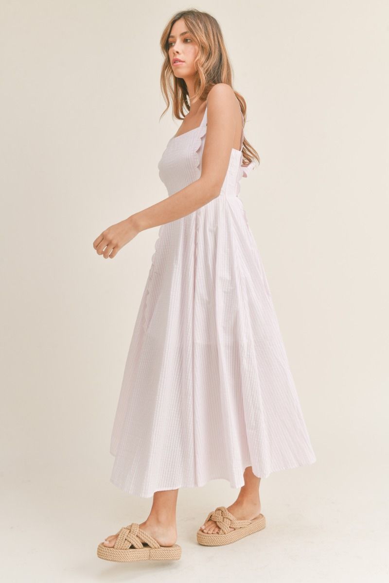 SWEET SCALLOP MIDI DRESS