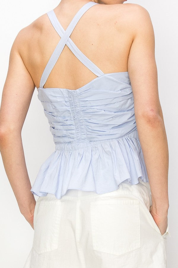 ROUCHED STRAPPY TOP