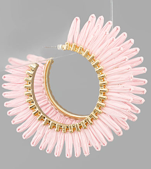 RAFFIA FAN HOOPS