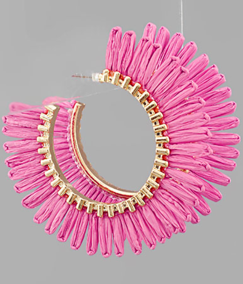 RAFFIA FAN HOOPS