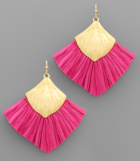 Fan & Raffia Tassel Earrings