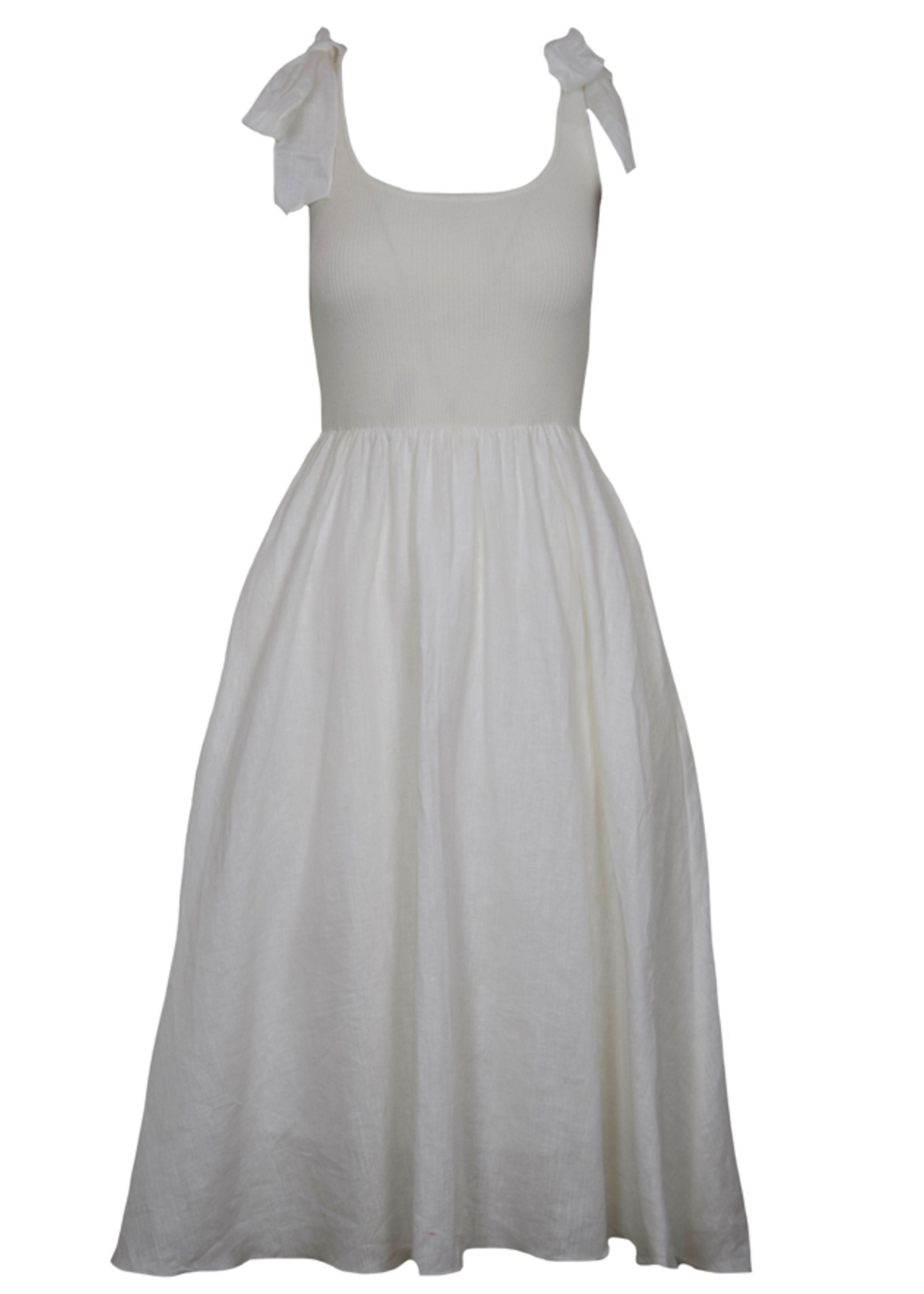 BRIELA TIE TANK DRESS WHITE