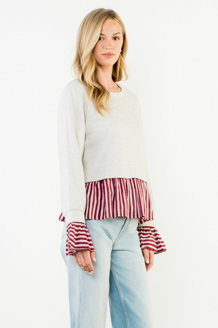 Ruffle Sweatshirt Top