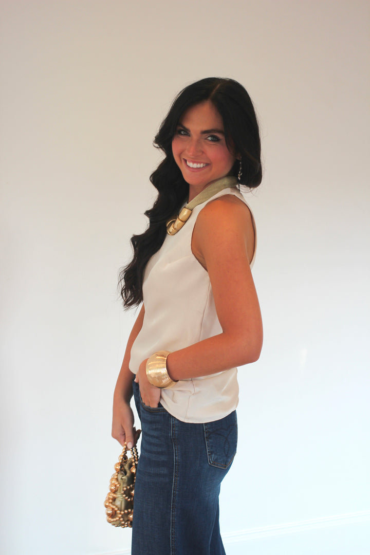 Round Neck Sleeveless Top