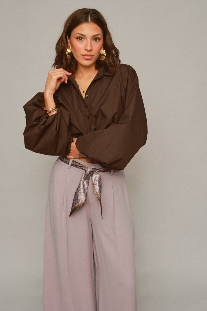 Izzie Top in Brown