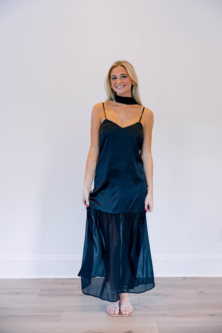 Chiffon Scarf Accent Maxi