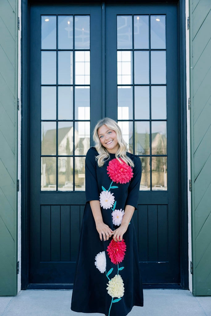 Flower Applique Dress