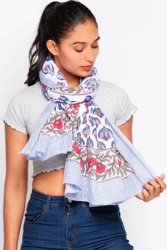 Sanuda Sarong Navy And Fuchsia