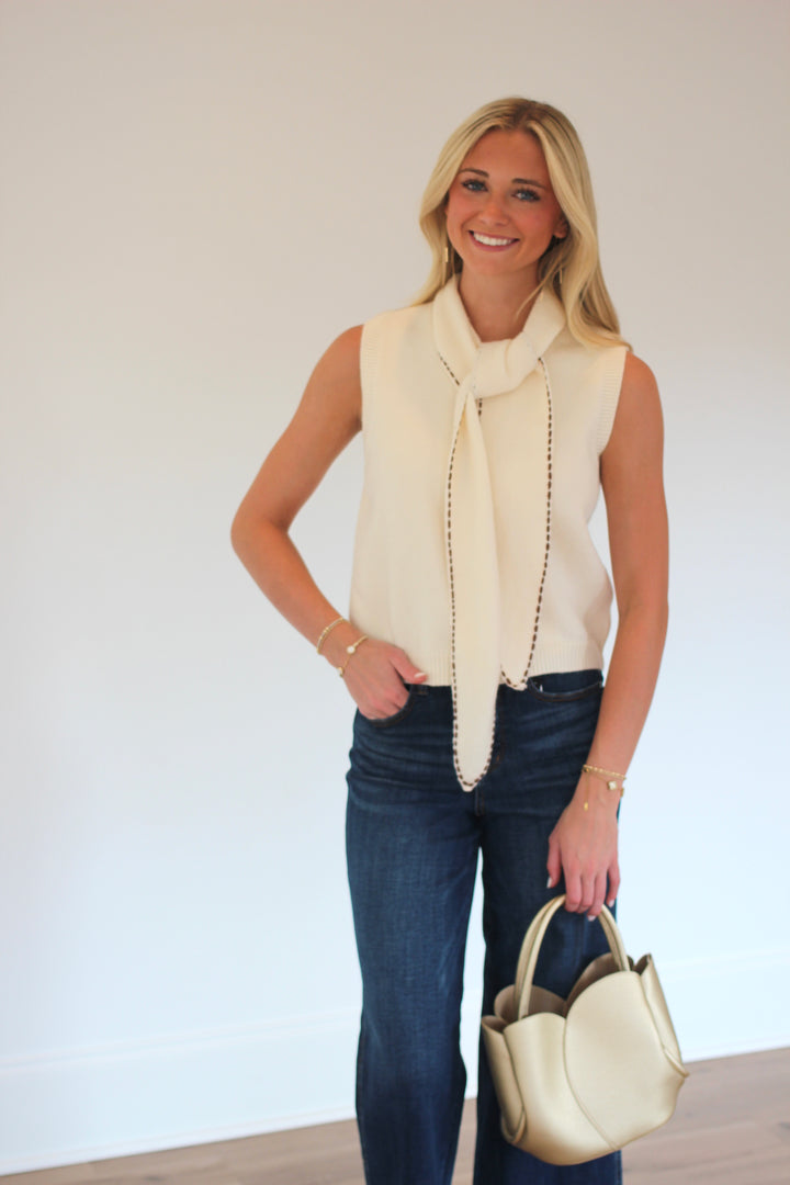 Savannah Tie-Neck Knit Top