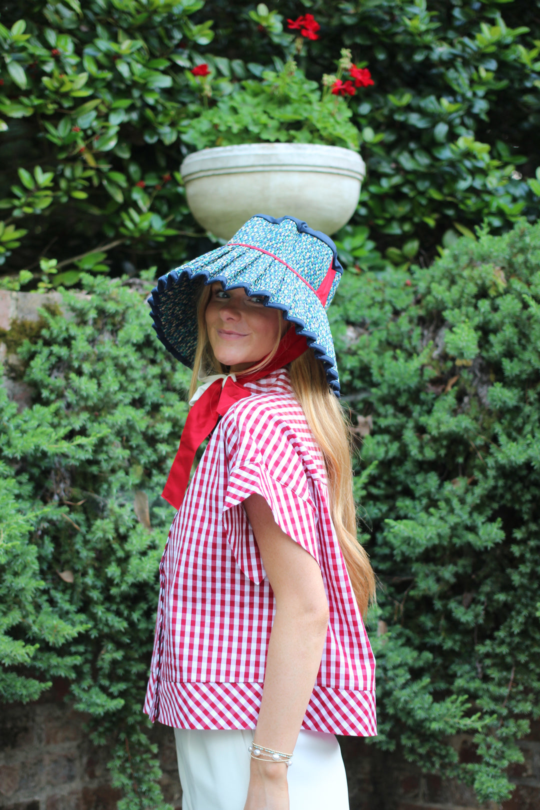 Gingham Snap Top