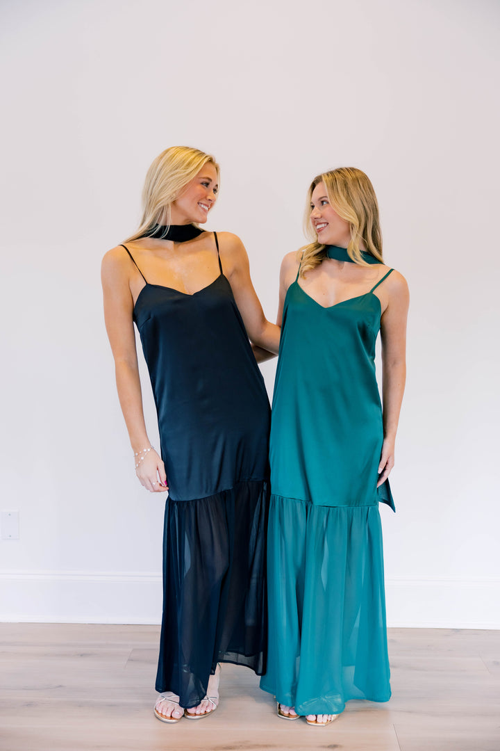 Chiffon Scarf Accent Maxi