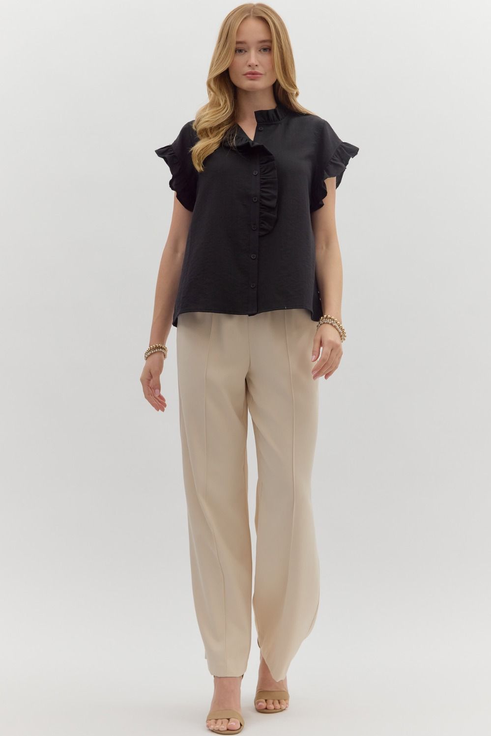 Ruffle Button Down Top