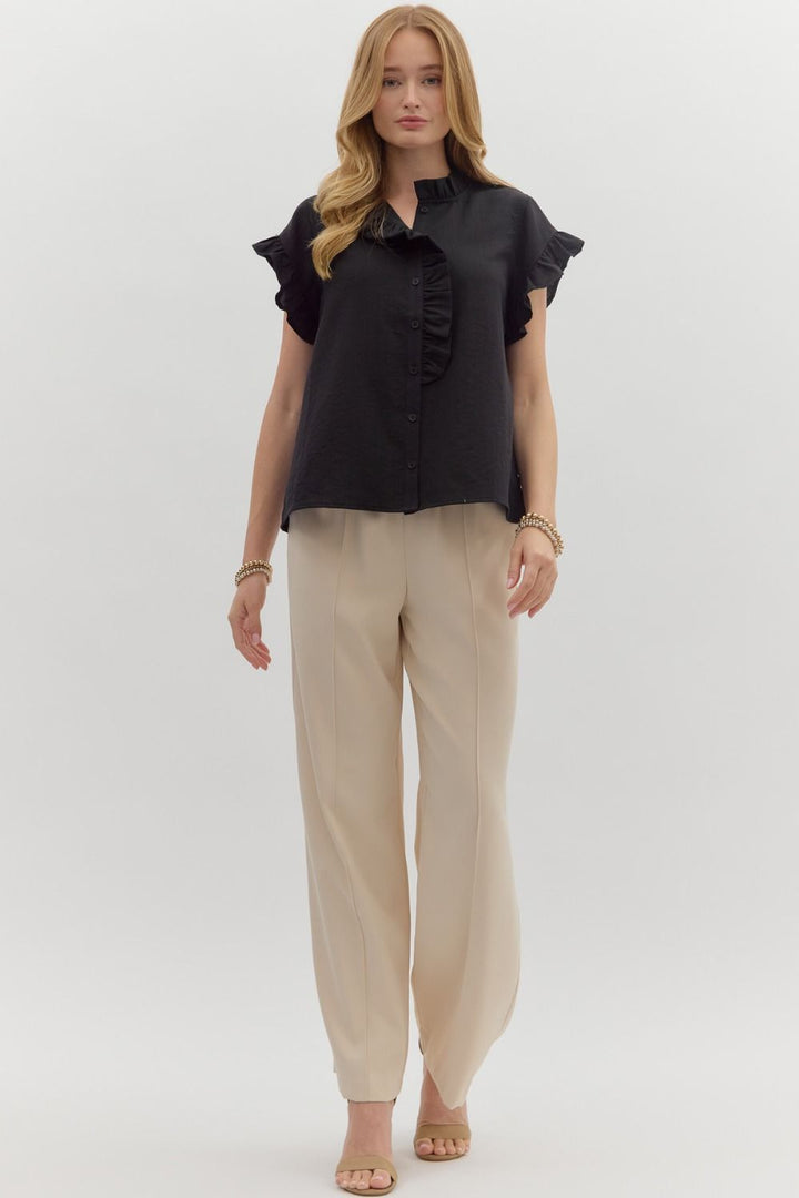 Ruffle Button Down Top