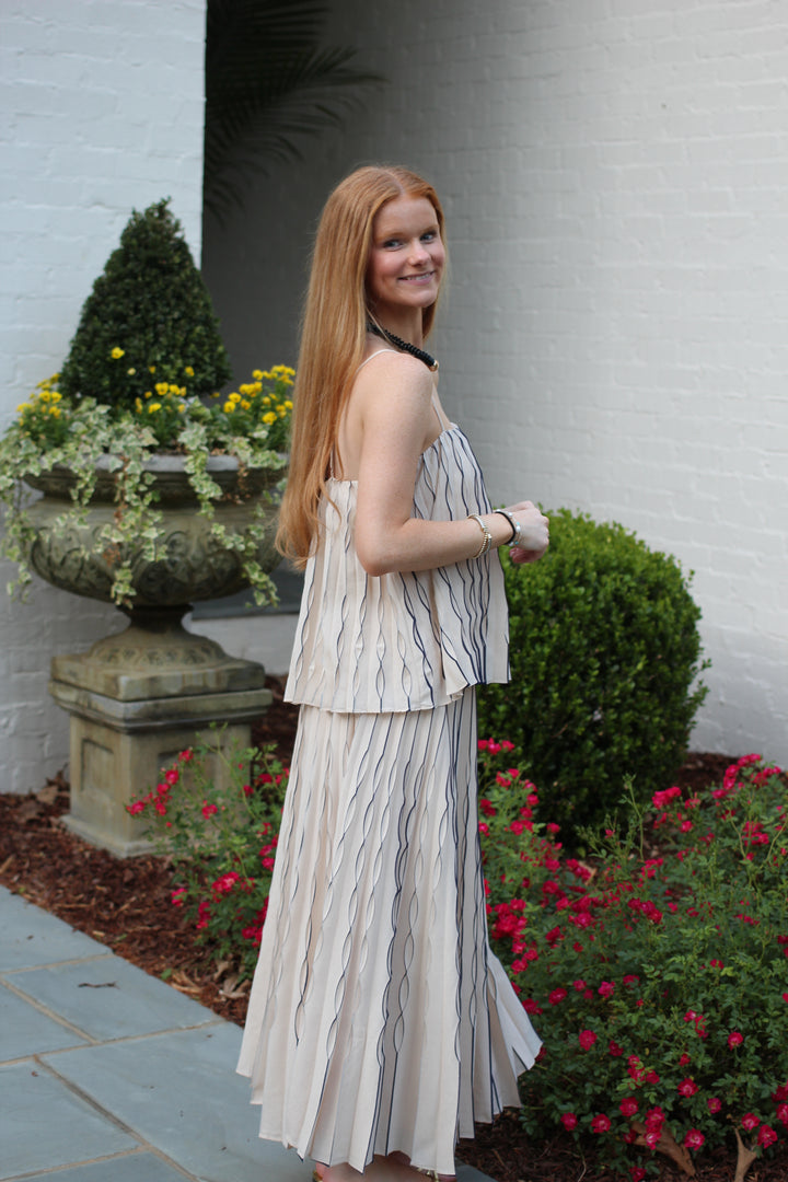 Pleated Midi Skirt