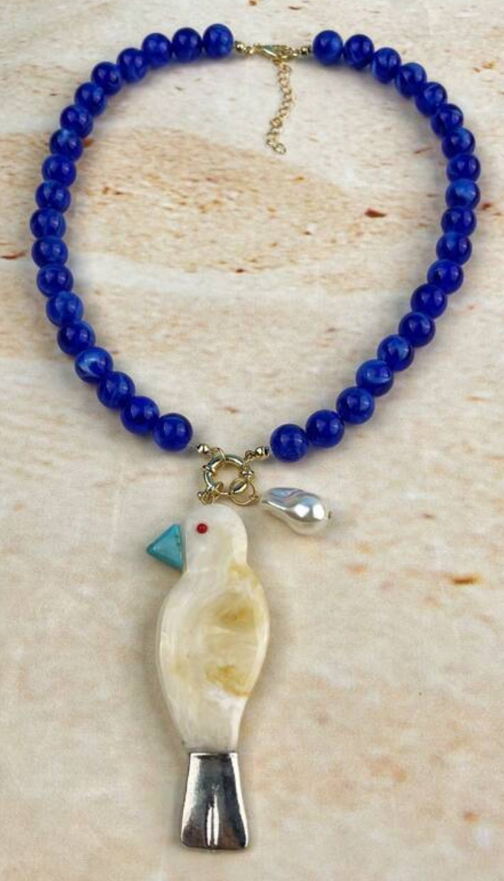 Bird Beaded Necklace