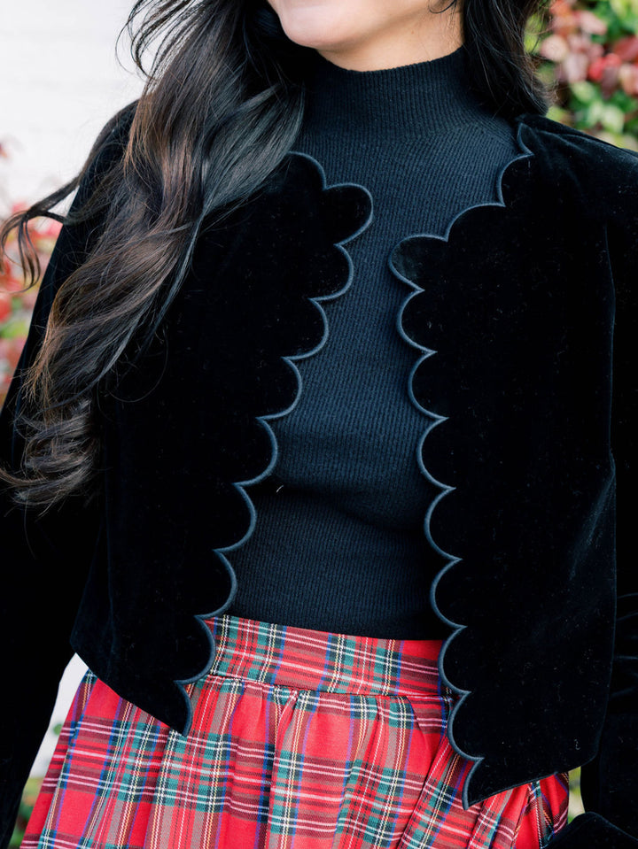 Scalloped Velvet Jacket