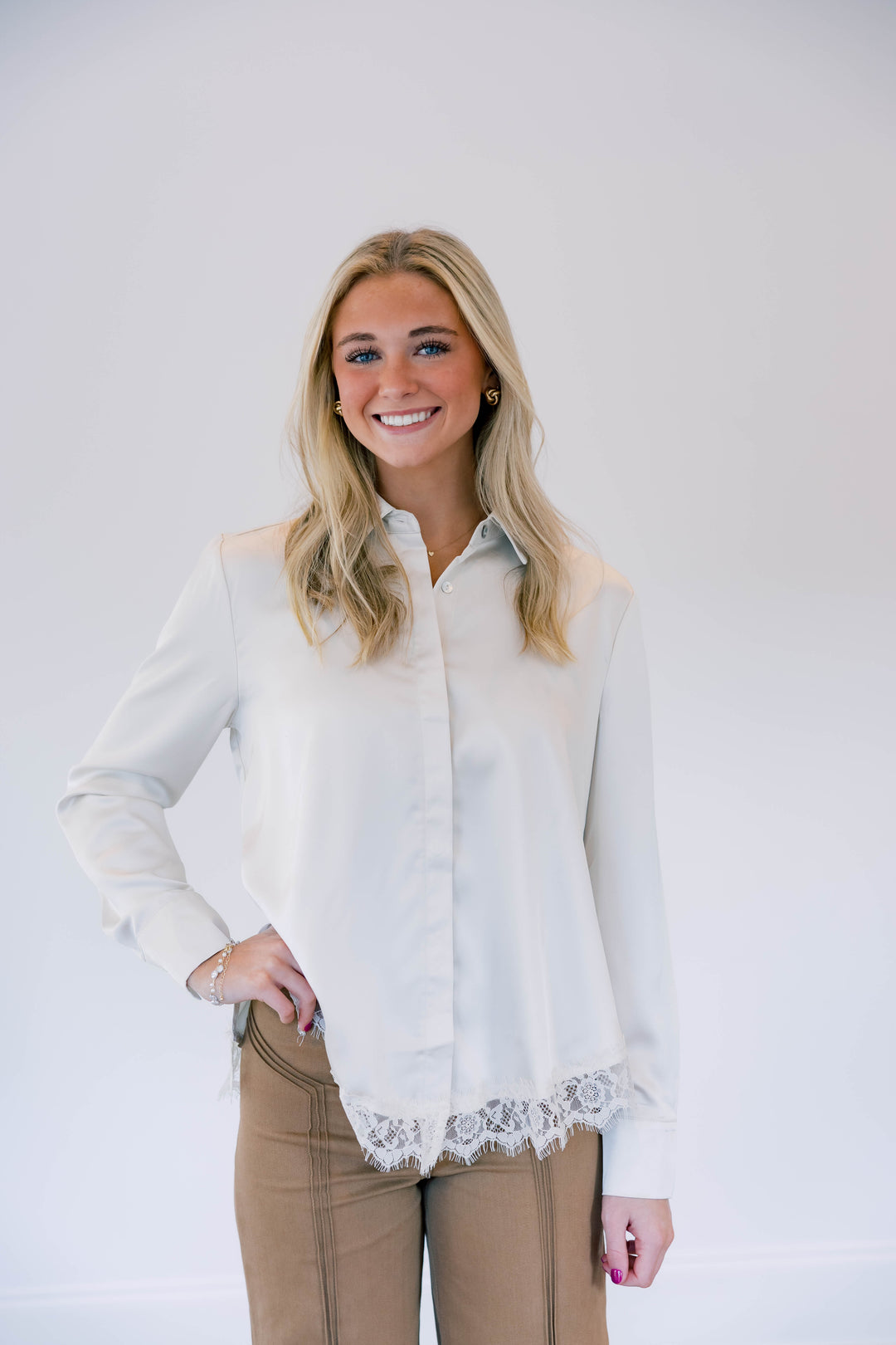 Uma Lace Trim Blouse