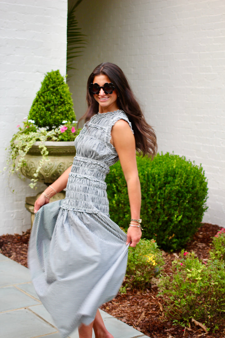 Gingham Drop Waist Dress