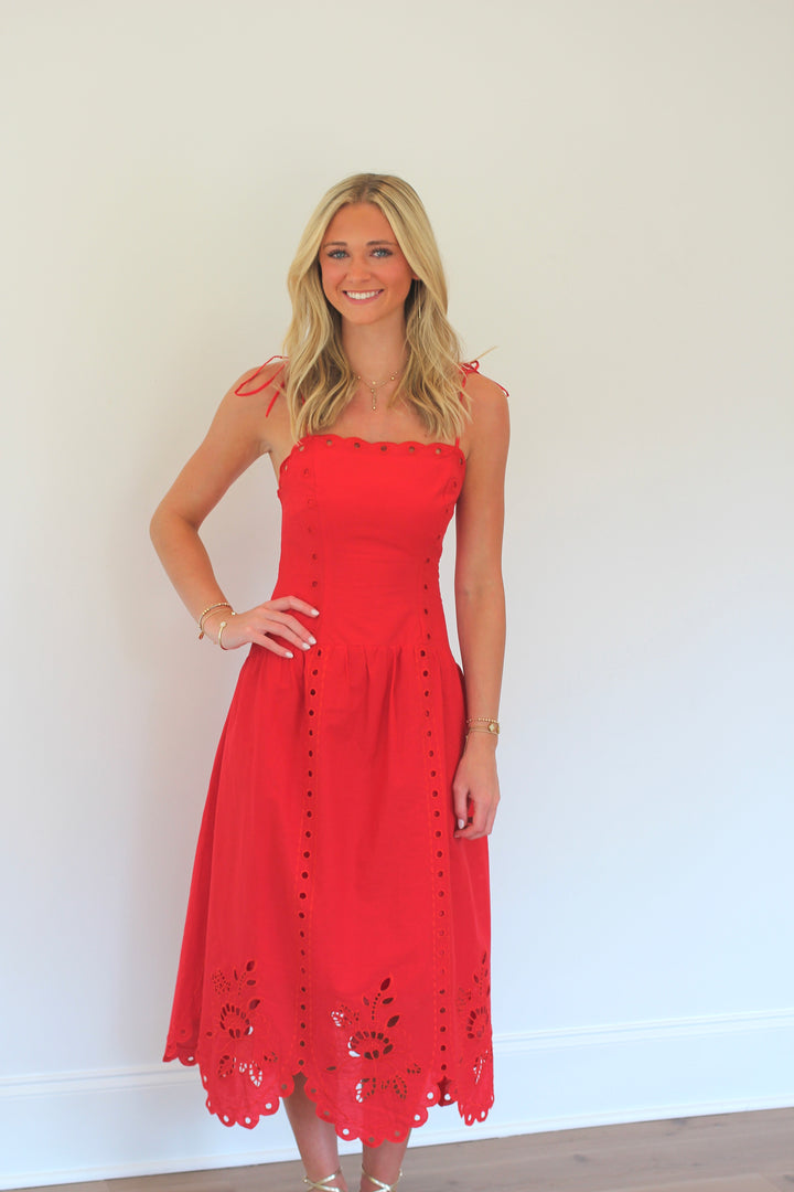 Scarlett Eyelet Midi Dress