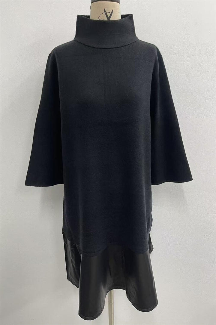 Sallly Leather Hem Dress