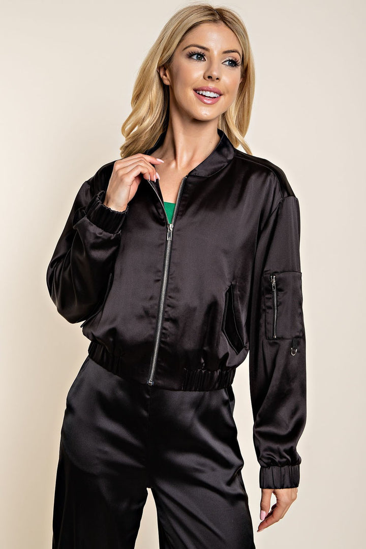 SATIN BOMBER JACKET